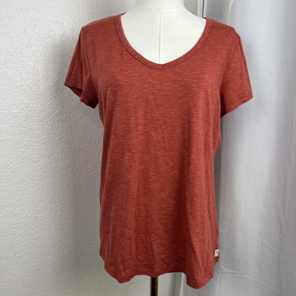 Toad Co Top Womens Large Orange Marley II SS Tee Organic Cotton Minimal Casual - Picture 1 of 12